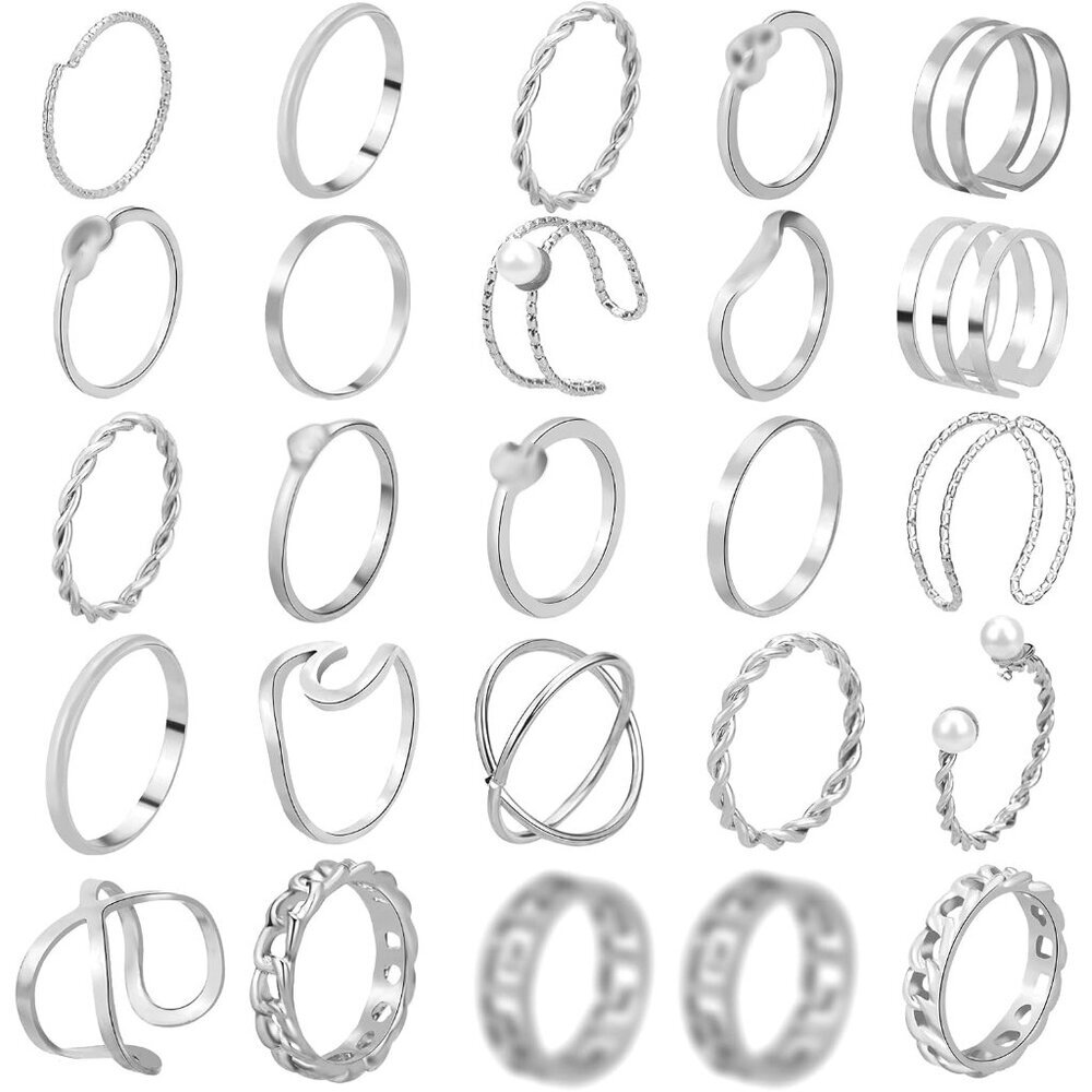 18-31 Pcs Knuckle Rings for Women Stackable Rings Sets Vintage Joint Finger Ring